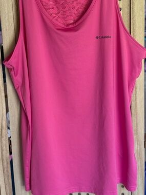Columbia Pink Athletic Tank Top Women’s Large Omni-Wick Mesh Back Lightweight